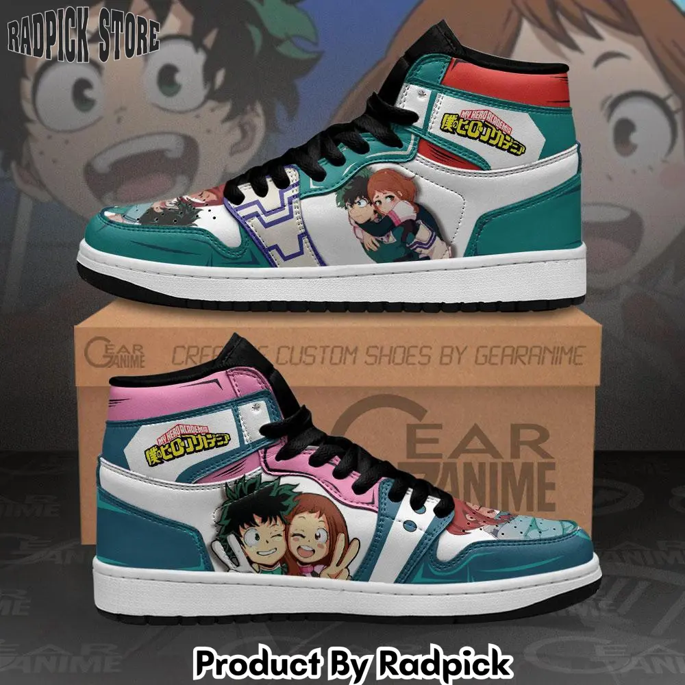 Izuku and uraraka air jordan high top sneakers anime mn13  rp0252590